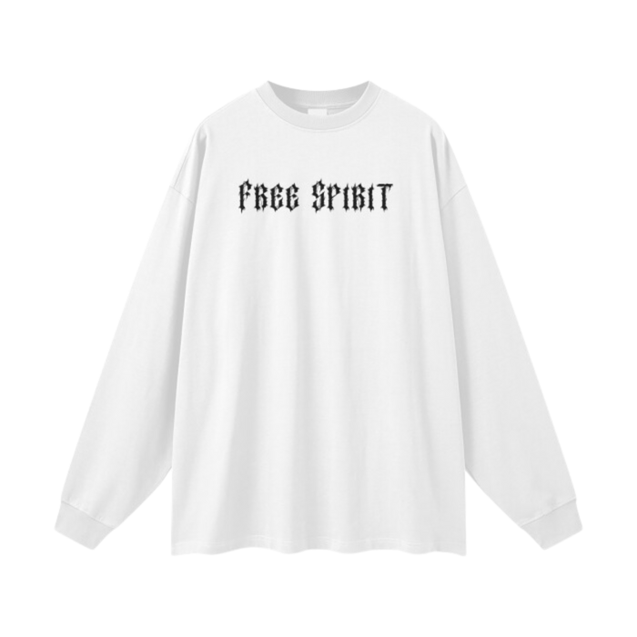 Freespiritsociety Long Sleeve White 100% Cotton Heavy weight material 320gsm