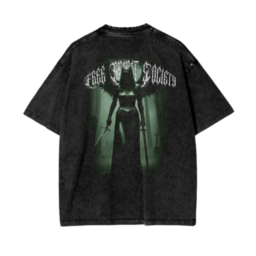 Freespiritsociety Acid Washed Tee shirt Black 100% Cotton Heavy weight material 350gsm