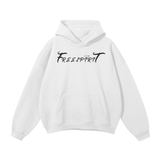 Freespiritsociety Oversized White Hoodie 100% Cotton Heavy weight material 400gsm