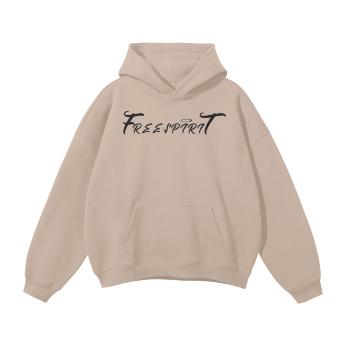 Freespiritsociety Oversized Tan Hoodie 100% Cotton Heavy weight material 400gsm