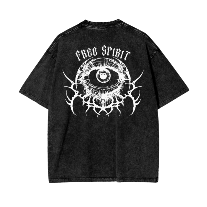 "Free Spirit Society" Distressed T-Shirt | Black