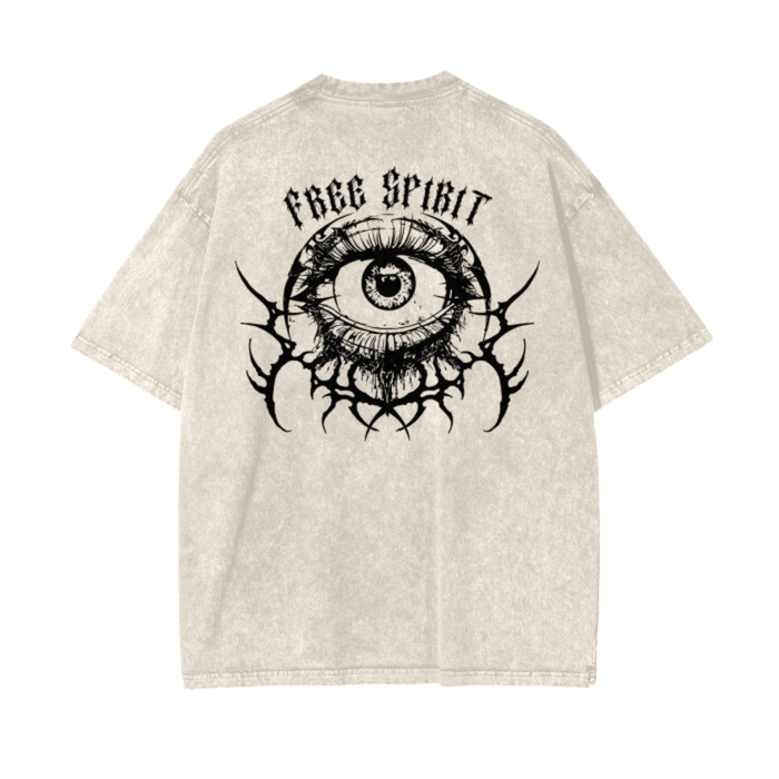 "Free Spirit Society" Distressed T-Shirt | White